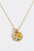 Inlaid Multicolored Zircon Round Pendant Copper Necklace