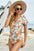 Cutout Printed Short Sleeve Swimwear