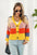Color Block Button-Down Cardigan