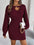 Cable-Knit Cutout Round Neck Slit Sweater Dress