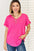 Zenana V-Neck Rolled Short Sleeve T-Shirt