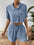 Contrast Lapel Collar Cropped Lounge Set