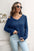 Cable-Knit V-Neck Pullover Sweater