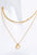 Copper 14K Gold-Plated Round Shape Aventurine Pendant Necklace