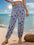 Printed Elastic Waist Pants