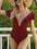 Ruffled V-Neck Cap Sleeve One-Piece Swimwear