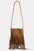 Fame Faux Suede Fringe Rectangle Crossbody Bag