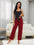 Lounge Set: Lace Trim Cami & Plaid Pants