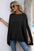 Waffle-Knit Cloak Sleeve Pocket Sweater