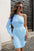 One Shoulder Ribbed Mini Sweater Dress