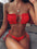 Frill Trim Ruched Bikini Set