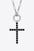 Moissanite Cross Pendant Platinum-Plated Necklace