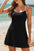 Contrast Trim Scoop Neck One-Piece Swimsuit