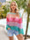 Color Block Boat Neck Cover Up