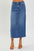 High Rise Back Slit Denim Skirt