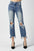 High Waist Distressed Frayed Hem Cropped Jeans