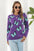 Butterfly Pattern Round Neck Sweater