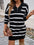 Devine Quarter Zip Striped Long Sleeve Sweater Dress