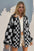 Double Take Full Size Open Front Checkered Drop Shoulder Cardigan