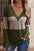 Decorative Button Contrast V-Neck Long Sleeve T-Shirt