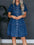 Pocketed Button Up Collared Neck Short Sleeve Denim Dress