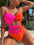 Two-Tone Twisted Cutout Swimsuit