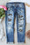 Distressed Skeleton Pattern Jeans with Pockets