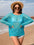 Boat Neck Long Sleeve Cover-Up