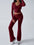 Devine Ruched Long Sleeve Top and Pants Set