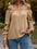 Ruched Off-Shoulder Long Sleeve Blouse