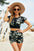 Botanical Print Flutter Sleeve Two-Piece Swim Set