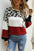 Color Block Lantern Sleeve Sweater