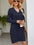 Cable-Knit V-Neck Mini Sweater Dress