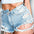 Distressed Denim Shorts