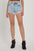 High Rise Rhinestone Strap Denim Shorts