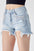 RISEN Denim Shorts with Fringe Detail Pockets