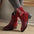 Suede Point Toe Block Heel Boots