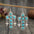 Artificial Turquoise Cross Shape Earrings