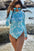 Mock Neck One-Piece Swimwear