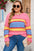 Color Block Round Neck Sweater