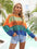 Color Block Boat Neck Cover Up