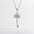 925 Sterling Silver Inlaid Zircon Key Shape Necklace