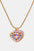 Rhinestone Decor Heart Box Pendant Necklace