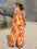 Tied Printed Tube Wide Leg Jumpsuit