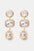 Geometrical Shape Zinc Alloy Frame Glass Dangle Earrings